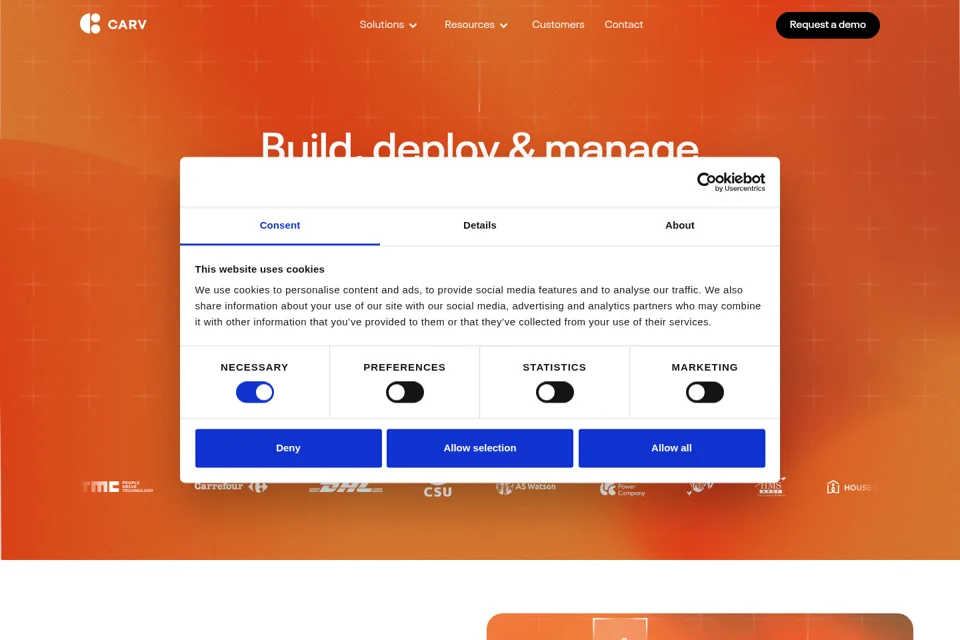 Aperçu de la landing page
