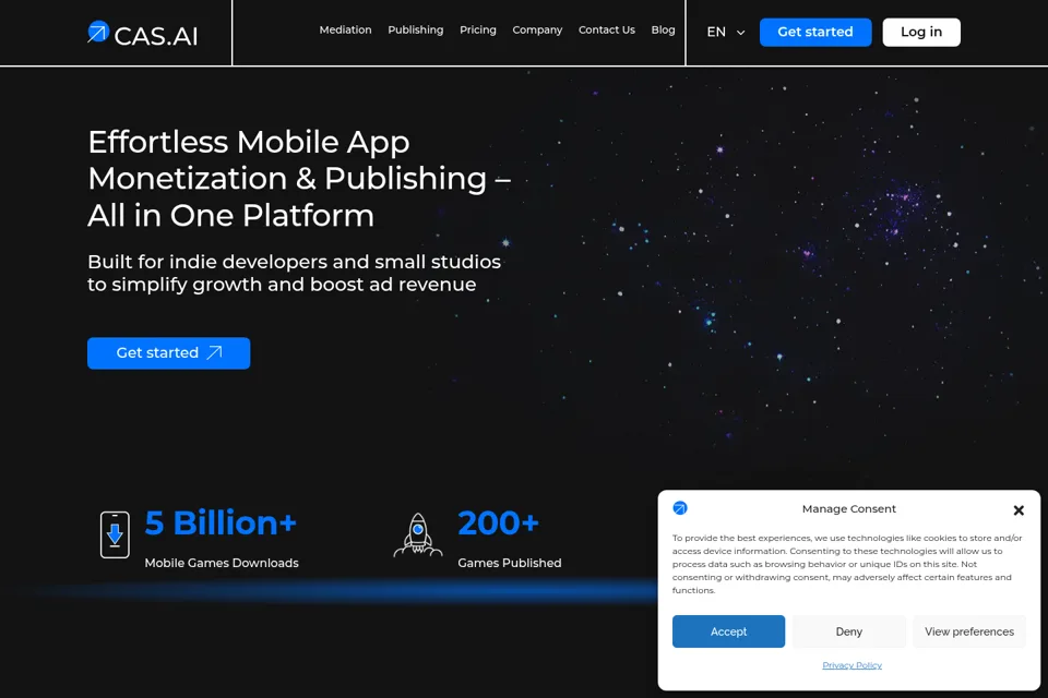 Aperçu de la landing page