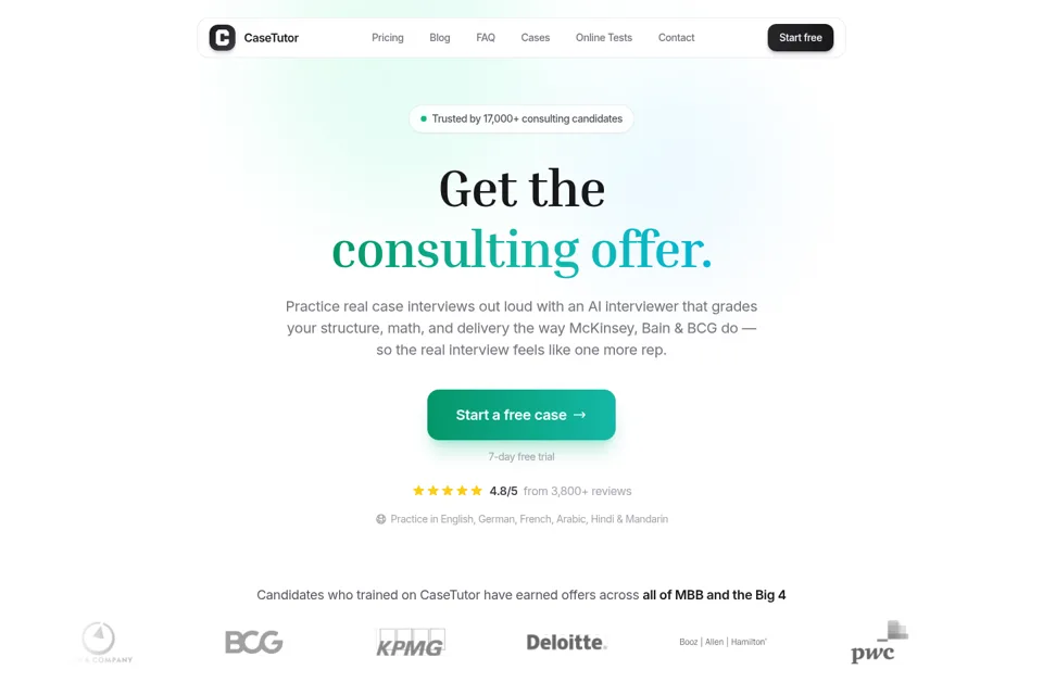 Aperçu de la landing page