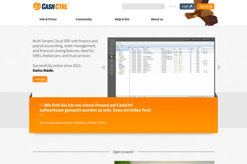 Aperçu de la landing page