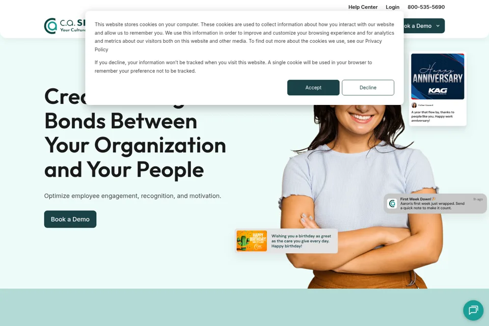 Aperçu de la landing page