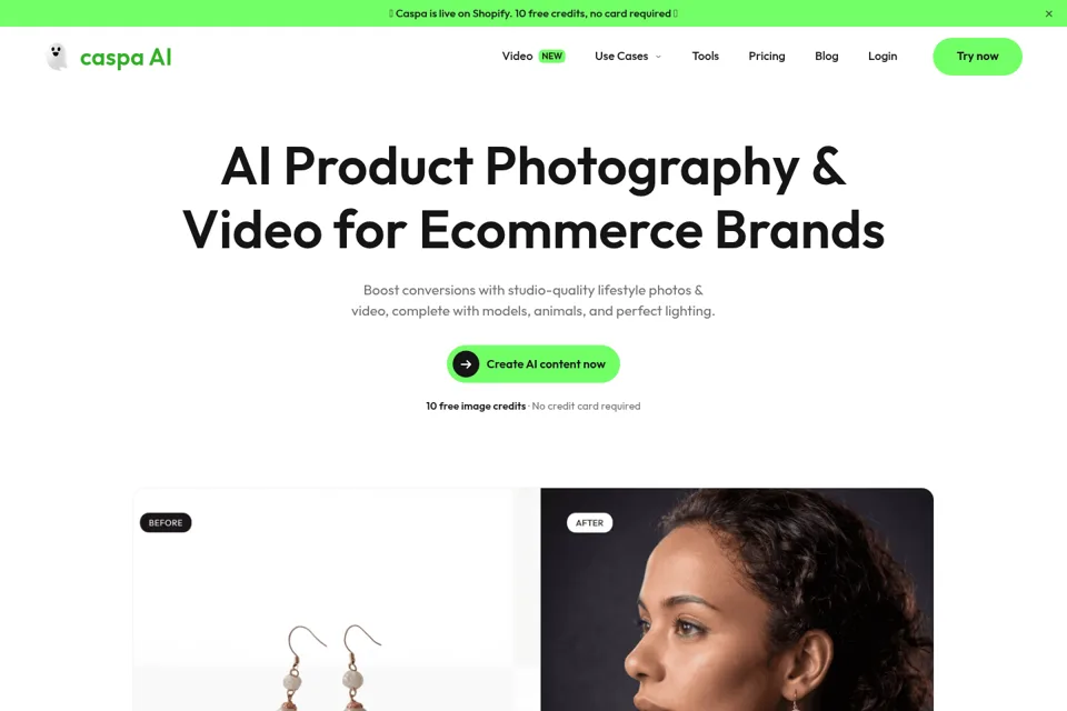 Aperçu de la landing page