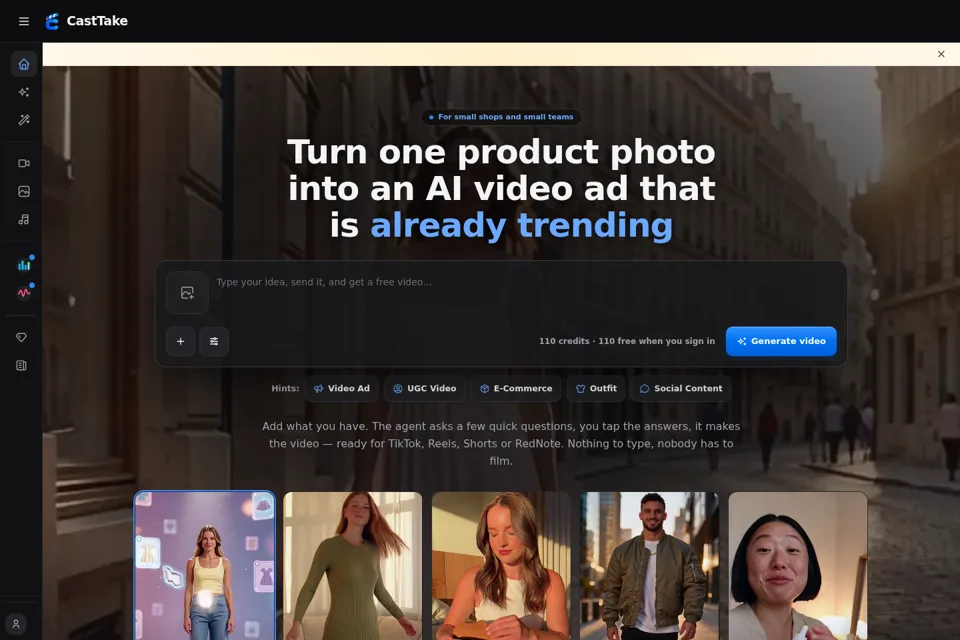 Aperçu de la landing page