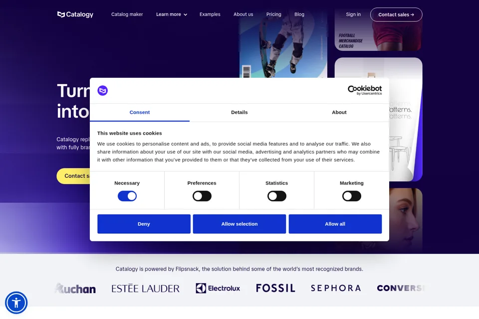 Aperçu de la landing page