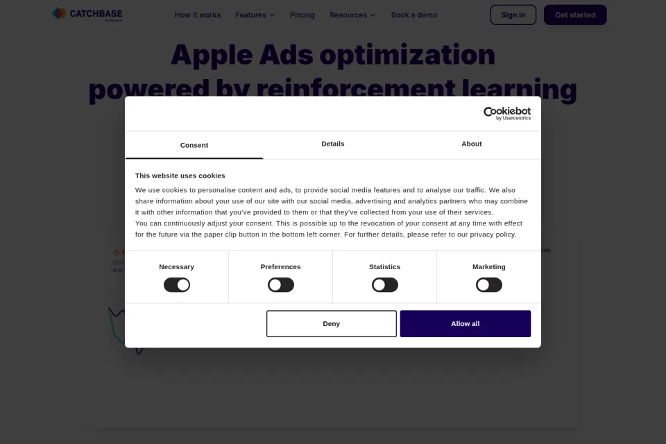 Aperçu de la landing page