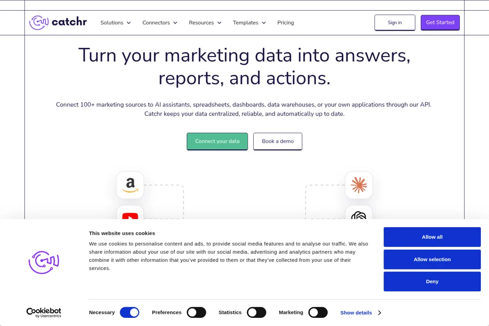 Aperçu de la landing page