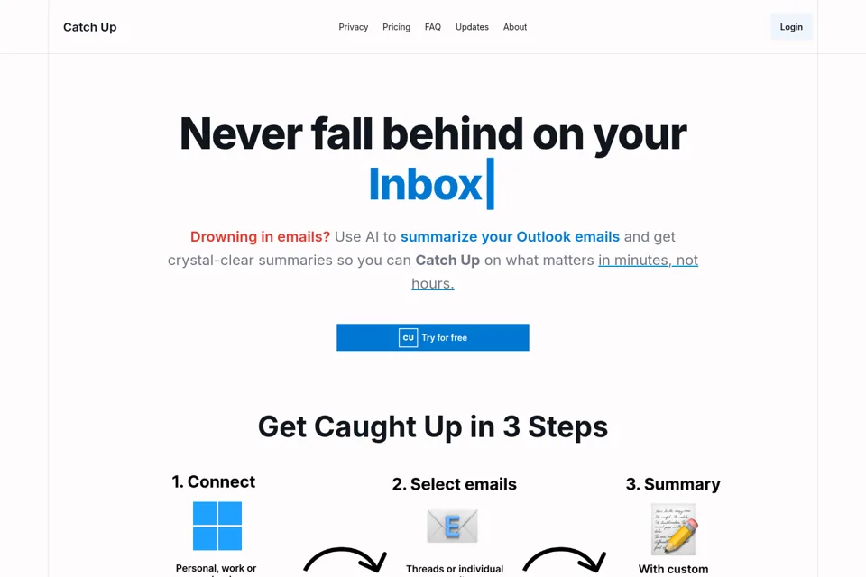 Aperçu de la landing page