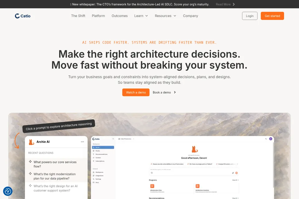 Aperçu de la landing page