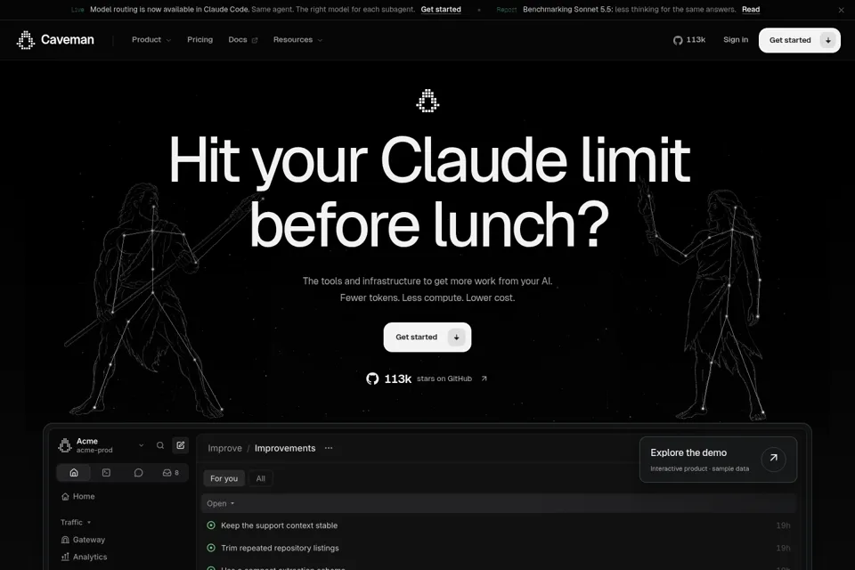 Aperçu de la landing page