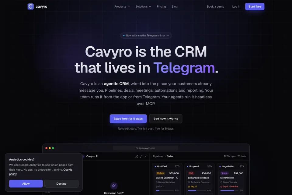 Aperçu de la landing page