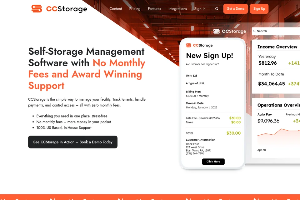 Aperçu de la landing page