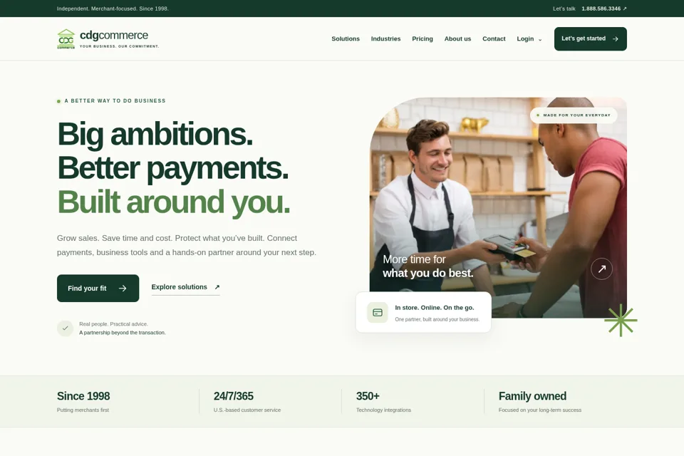 Aperçu de la landing page