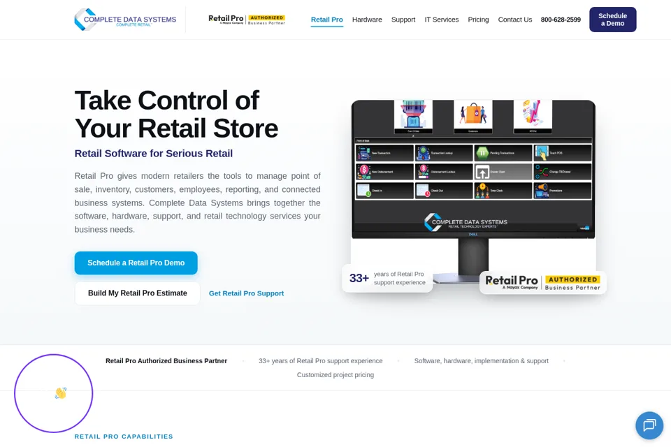 Aperçu de la landing page