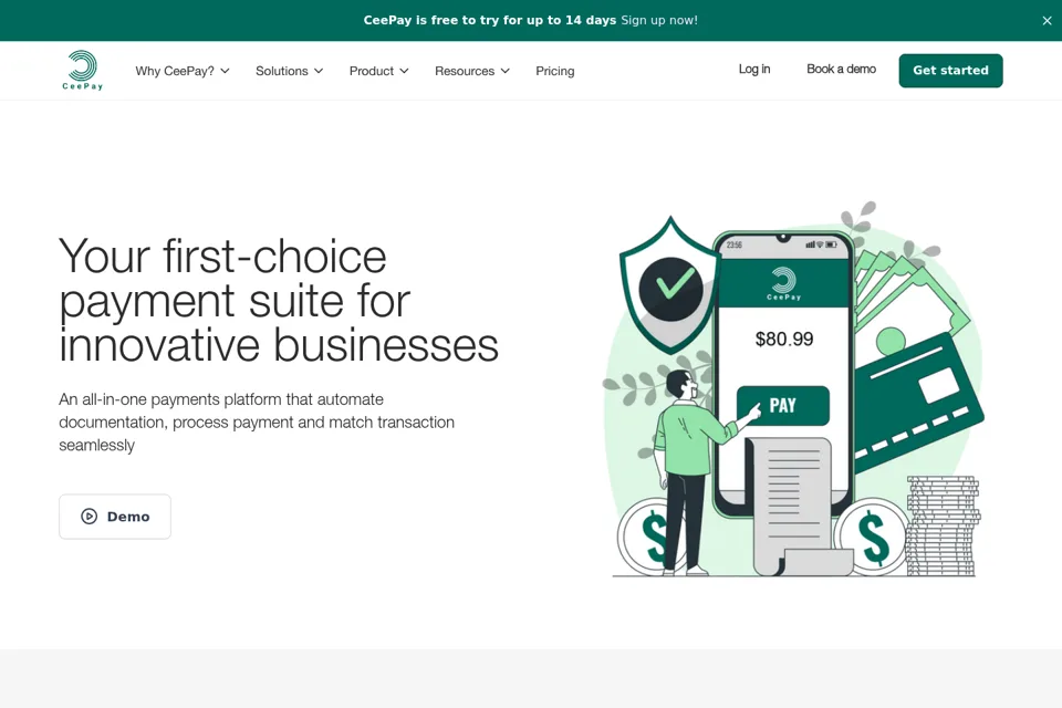 Aperçu de la landing page