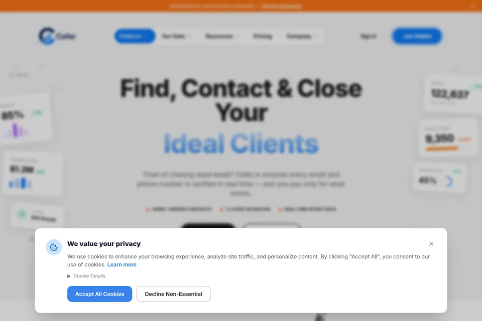 Landing page preview