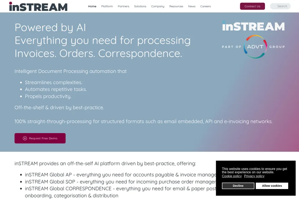 Aperçu de la landing page