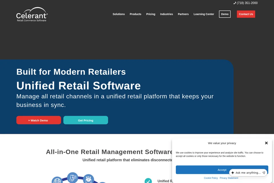 Aperçu de la landing page