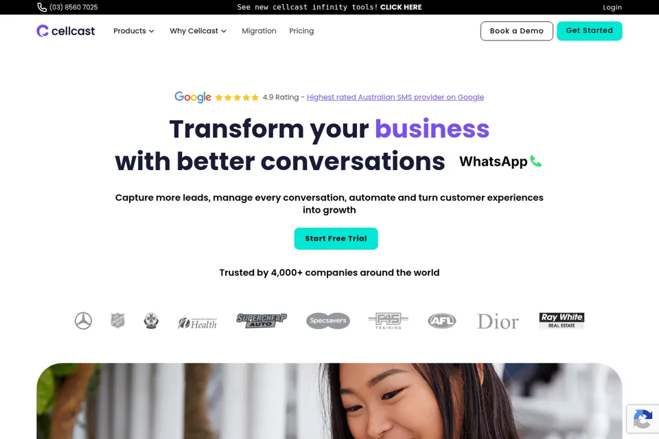 Aperçu de la landing page