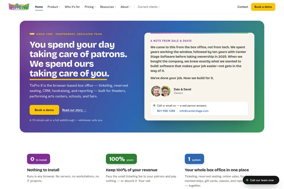 Landing page preview
