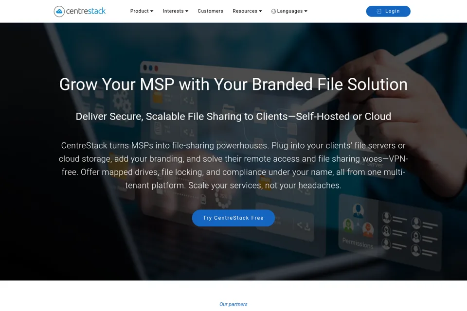 Aperçu de la landing page