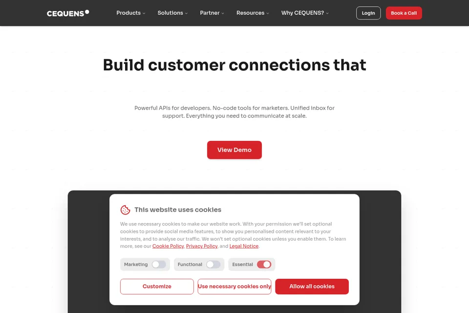 Aperçu de la landing page