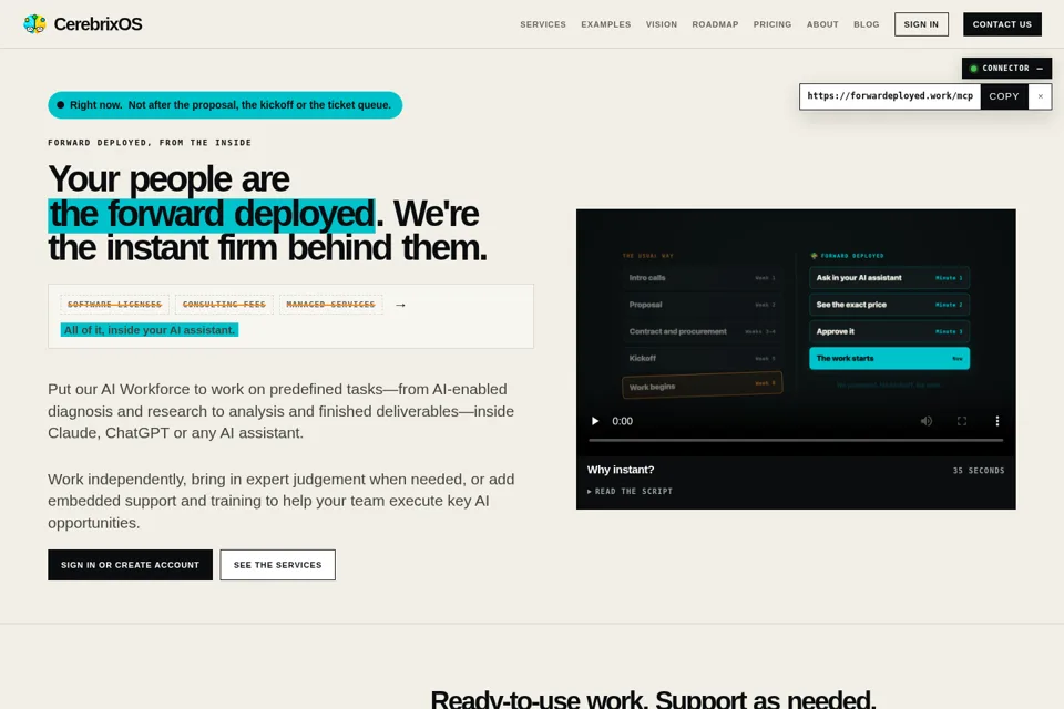 Aperçu de la landing page