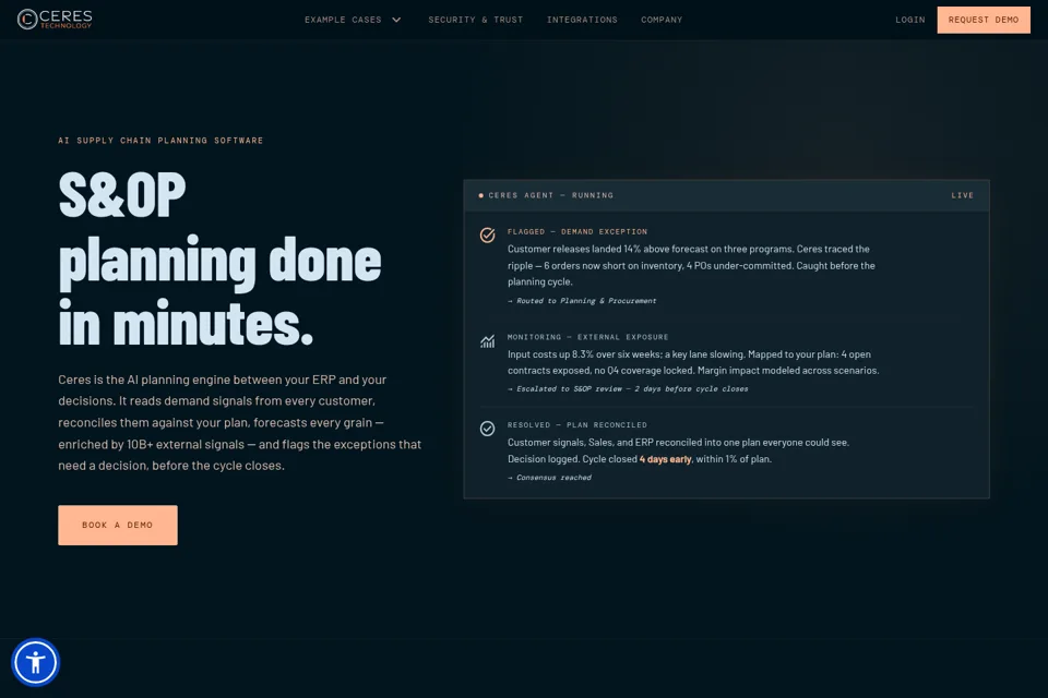 Aperçu de la landing page