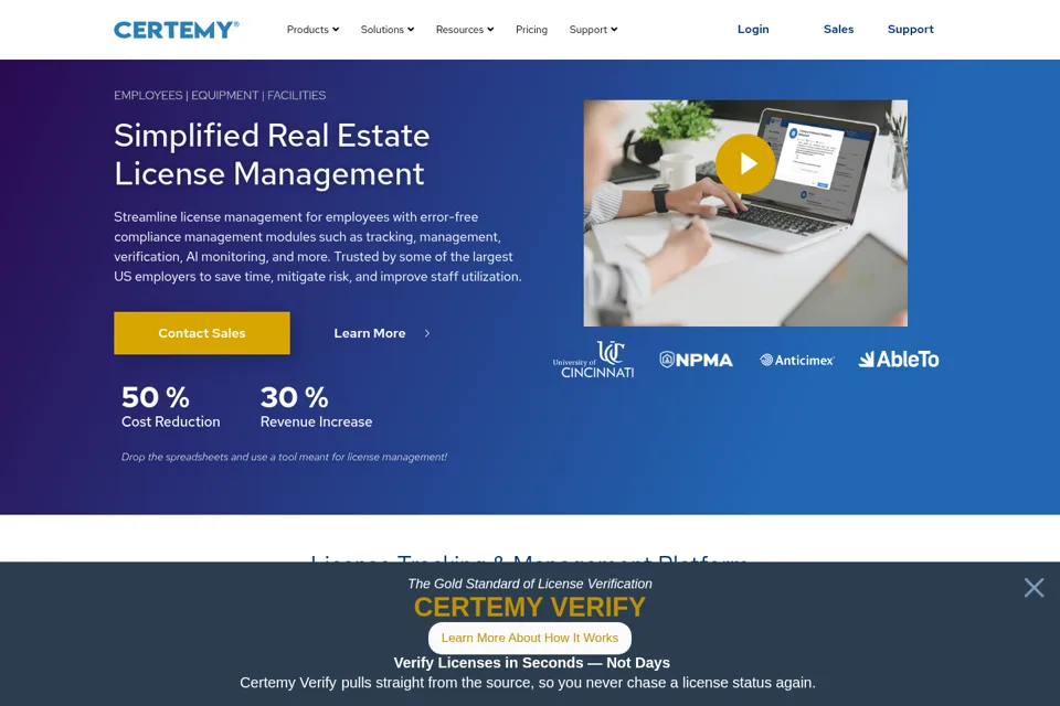 Aperçu de la landing page
