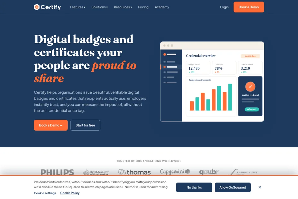 Aperçu de la landing page