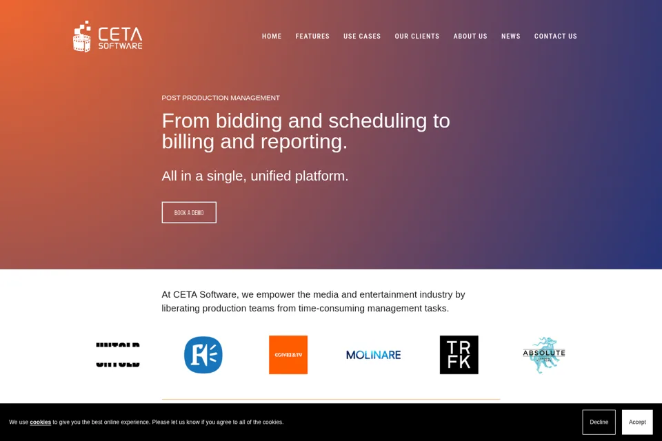 Aperçu de la landing page