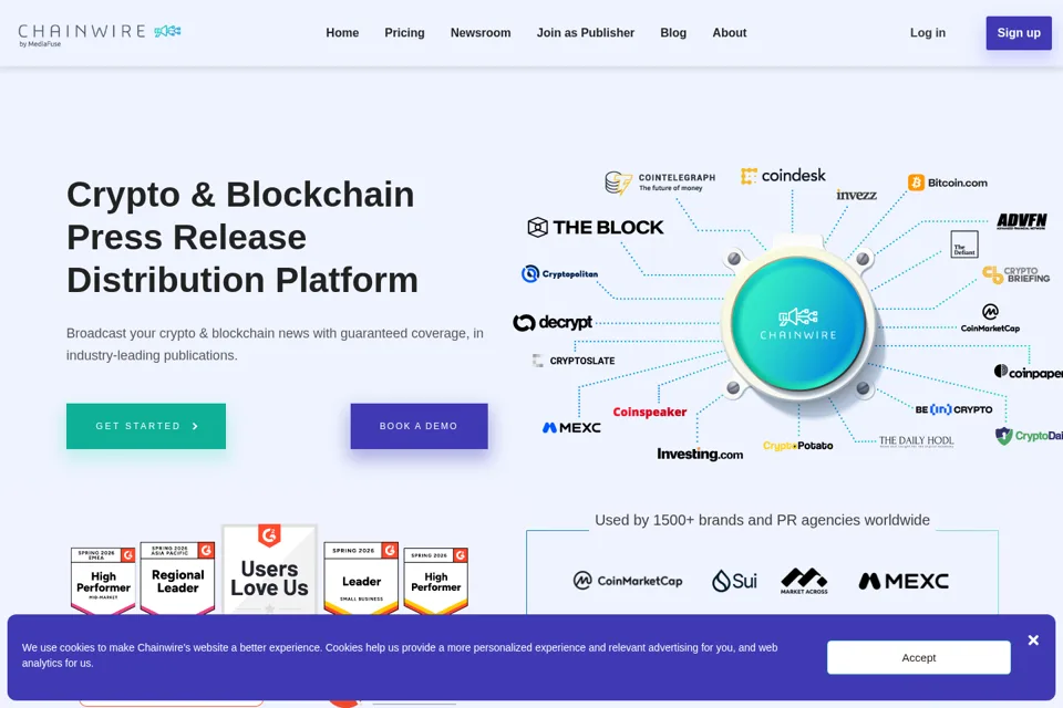 Aperçu de la landing page