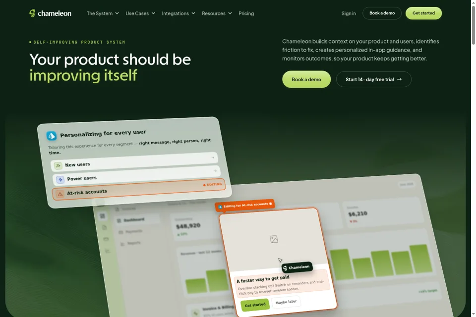 Aperçu de la landing page