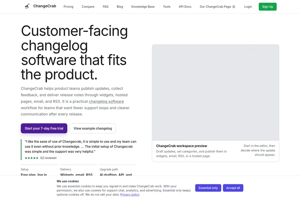 Aperçu de la landing page