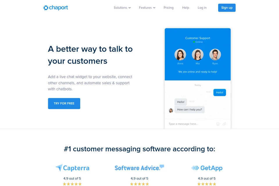 Aperçu de la landing page