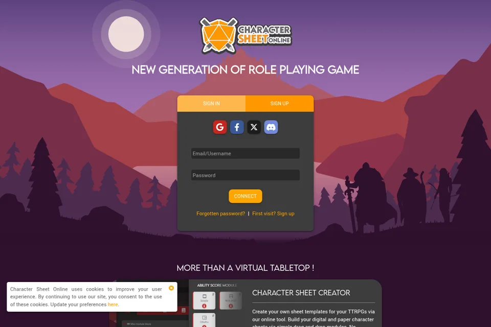Aperçu de la landing page