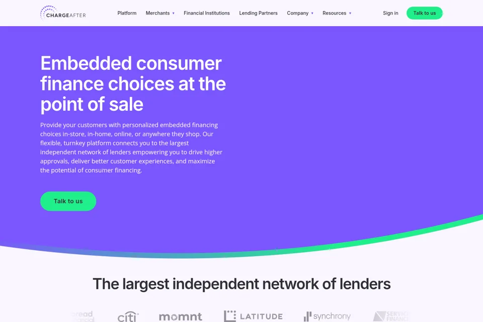 Aperçu de la landing page
