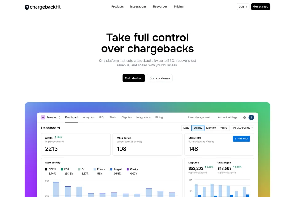 Aperçu de la landing page