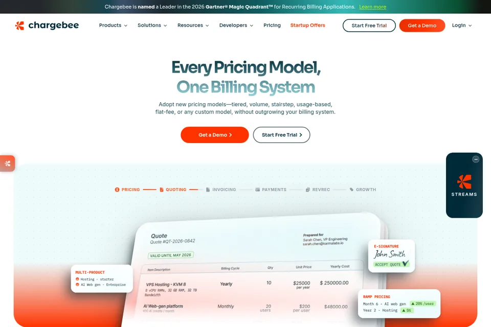 Aperçu de la landing page