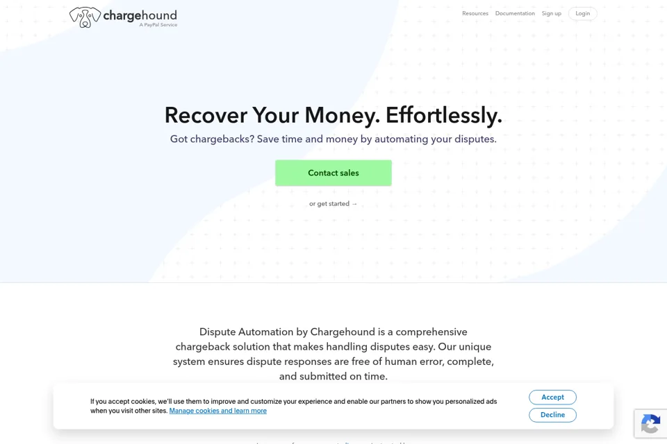 Aperçu de la landing page