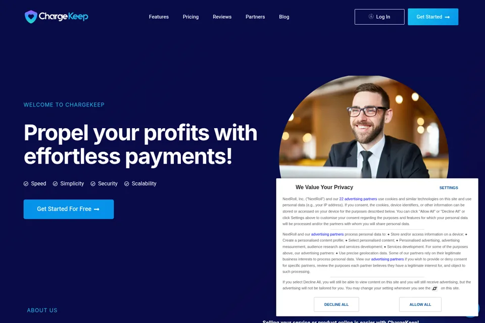Aperçu de la landing page