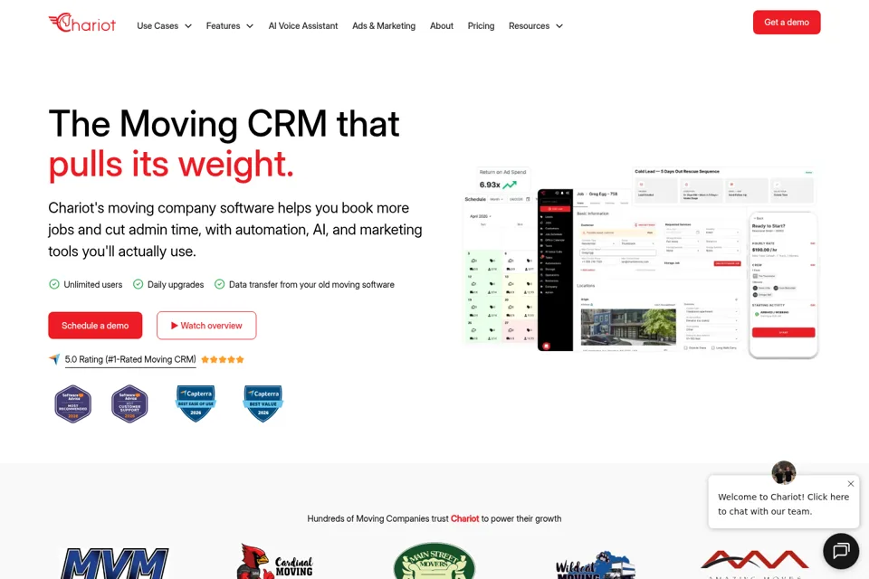 Aperçu de la landing page