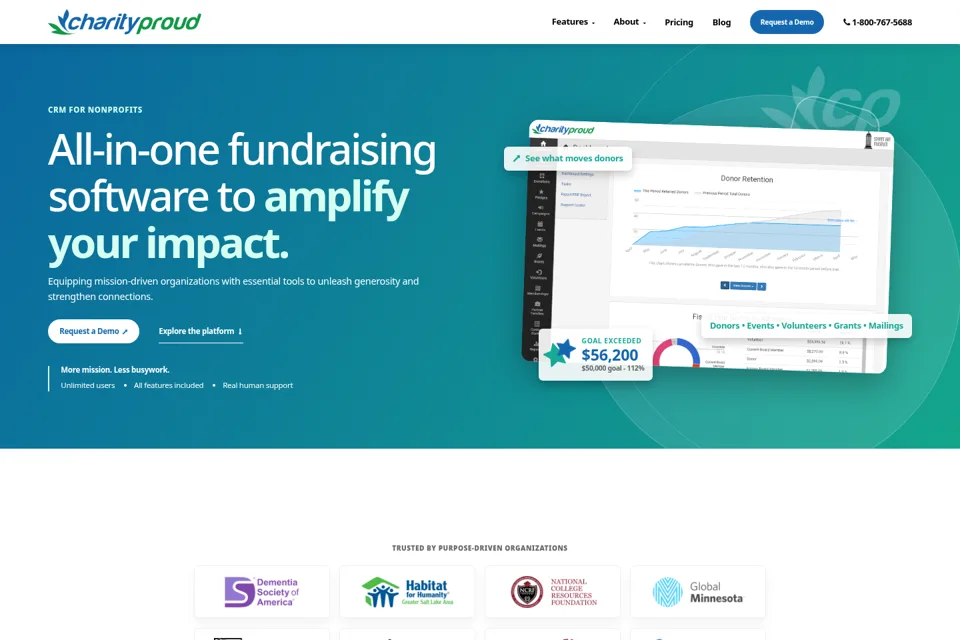 Aperçu de la landing page