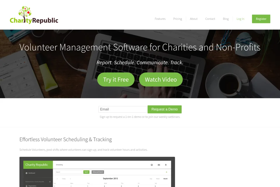 Aperçu de la landing page