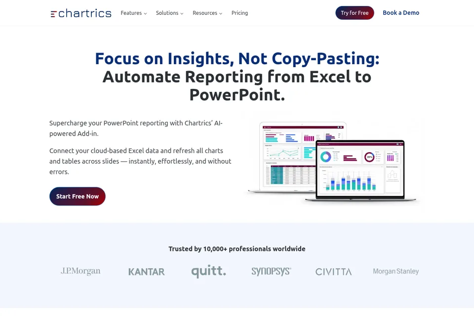Aperçu de la landing page