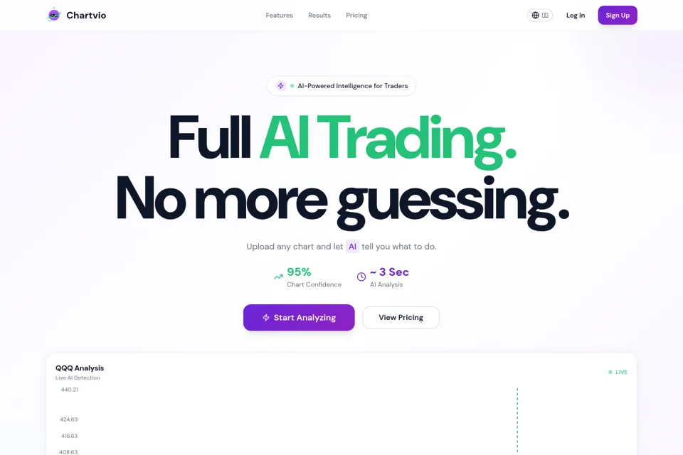 Aperçu de la landing page