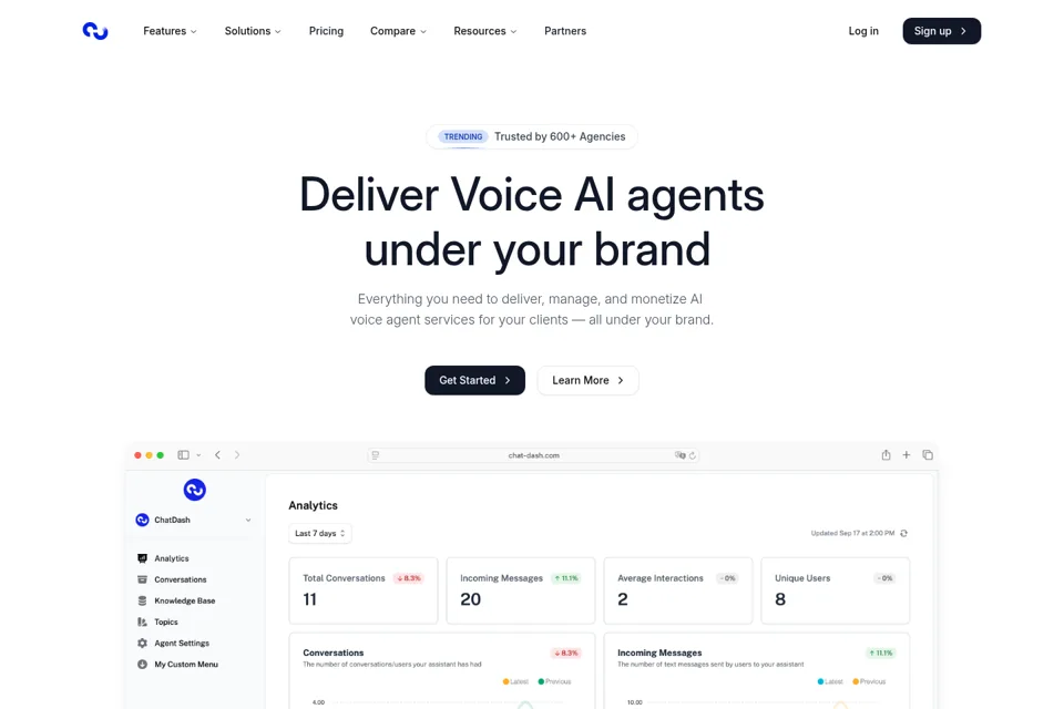 Aperçu de la landing page