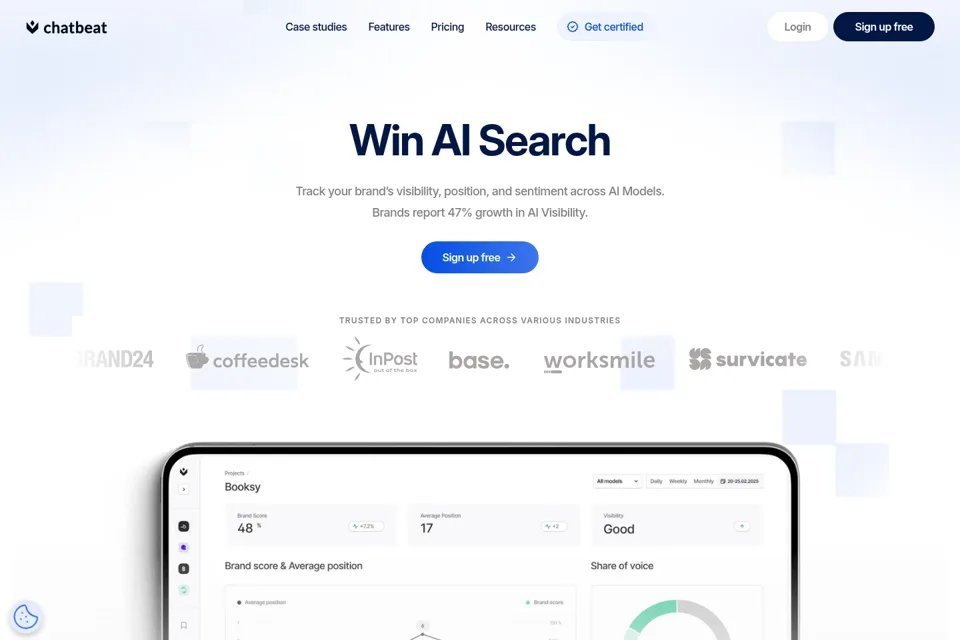 Aperçu de la landing page