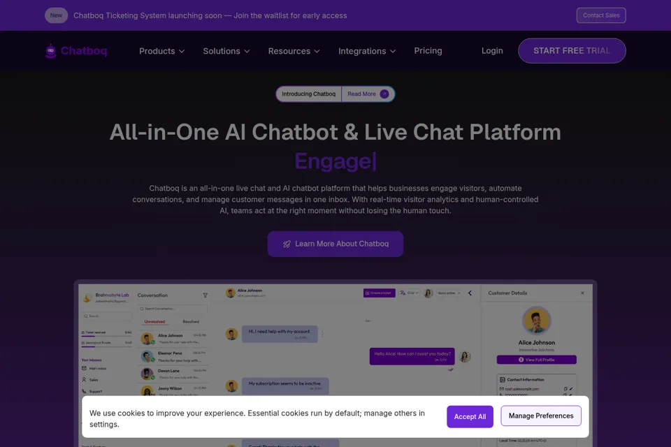 Landing page preview