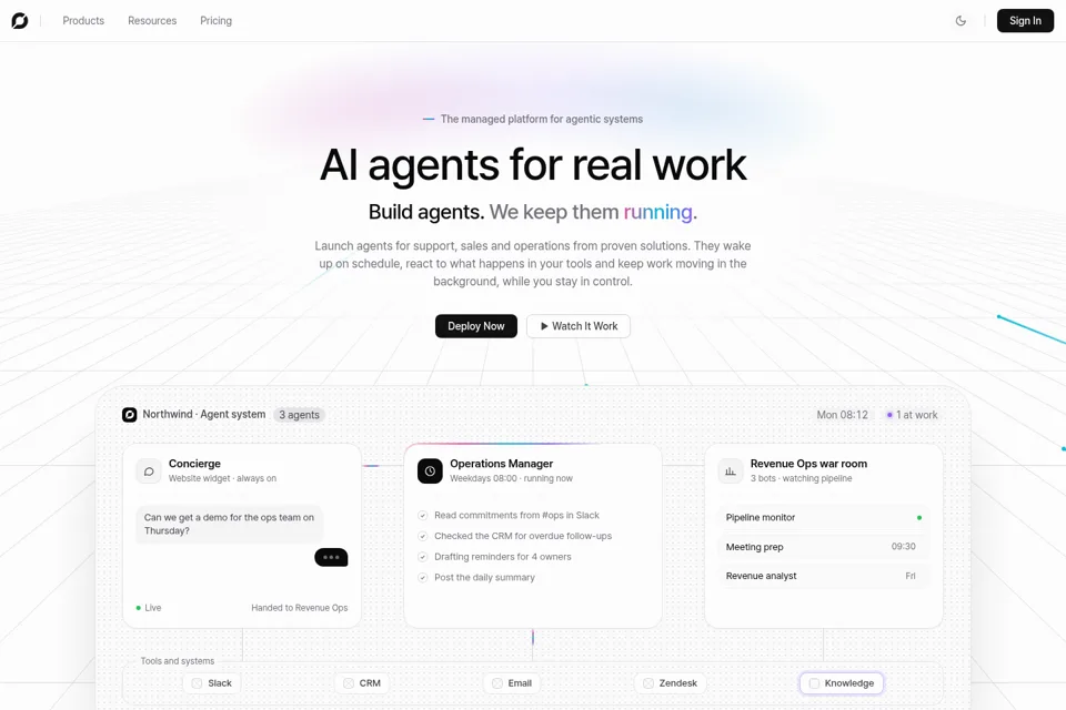 Aperçu de la landing page