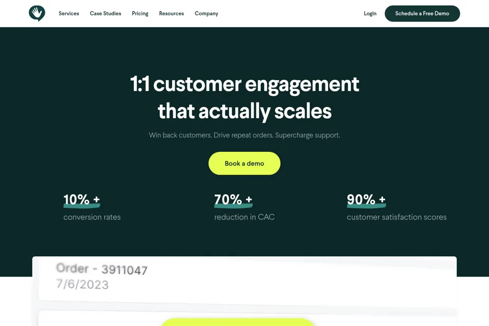 Aperçu de la landing page